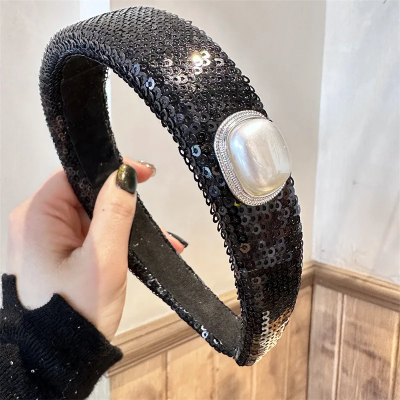 Gorgeous Party Snake Scales Glitter Hair Accessories Headband For Adult Classic Handmade Snake Print Crystal Sequins Hair Hoop