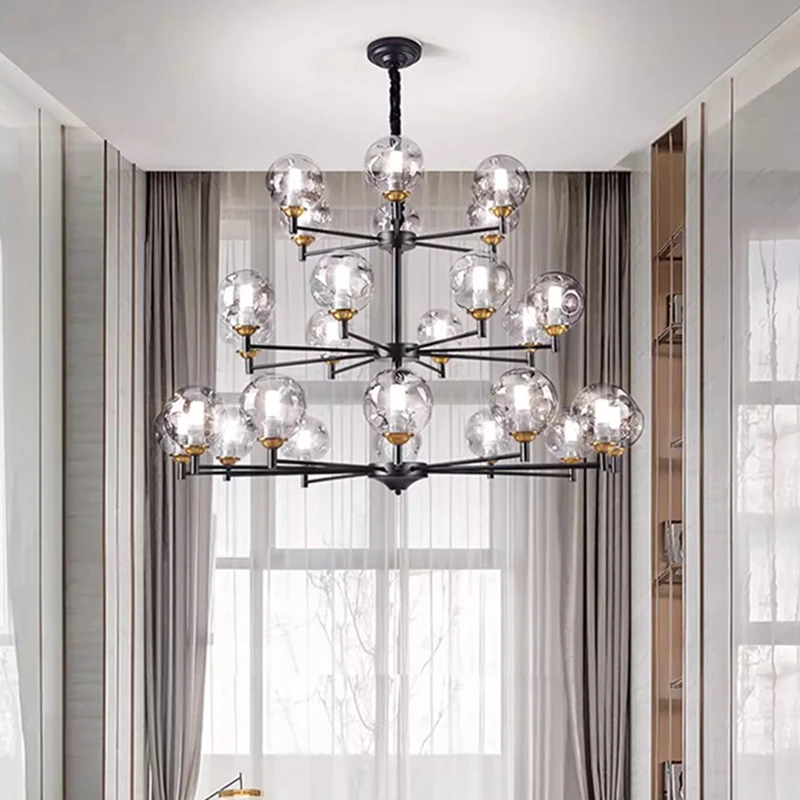 

Nordic Branch Glass Ball Led Chandeliers for Living Room Bedroom Dining Table Ceiling Pendant Lamp Lighting Home Decor Light