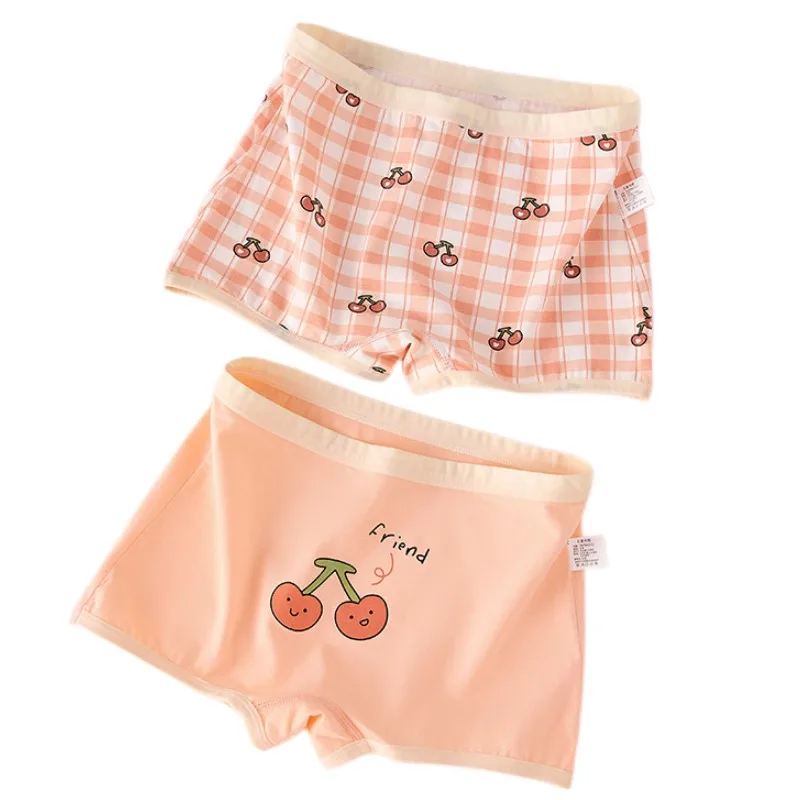 Caleçons en pur coton respirant pour fille, slips doux, boxers de qualité, culottes saines et confortables pour enfants, taille 85-165, 2 pièces