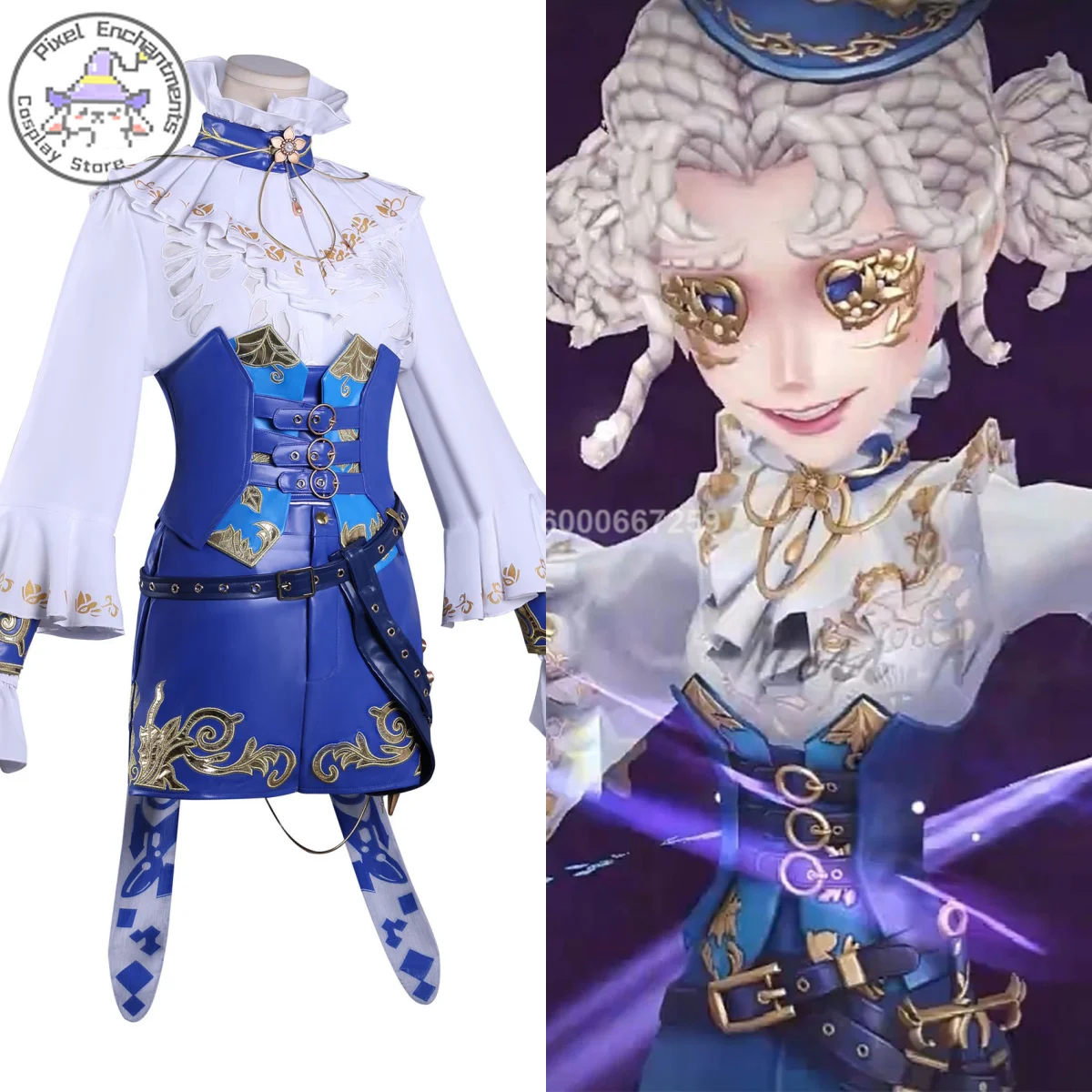 

Hot Game Identity V Cosplay Costume Anime Lilibelle Nebb Role Playing Blue Uniform Outfit for Women Comic Con Halloween Party