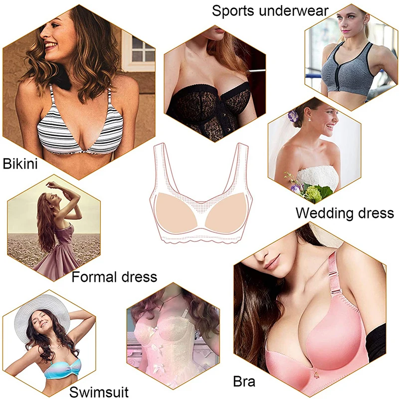 3 Pairs Removable Bra Triangle Insert Pads Women\'s Comfy Sports Cups Bra Sewn Insert for Bikini Top Swimsuit (for Cup A/B/C/D)