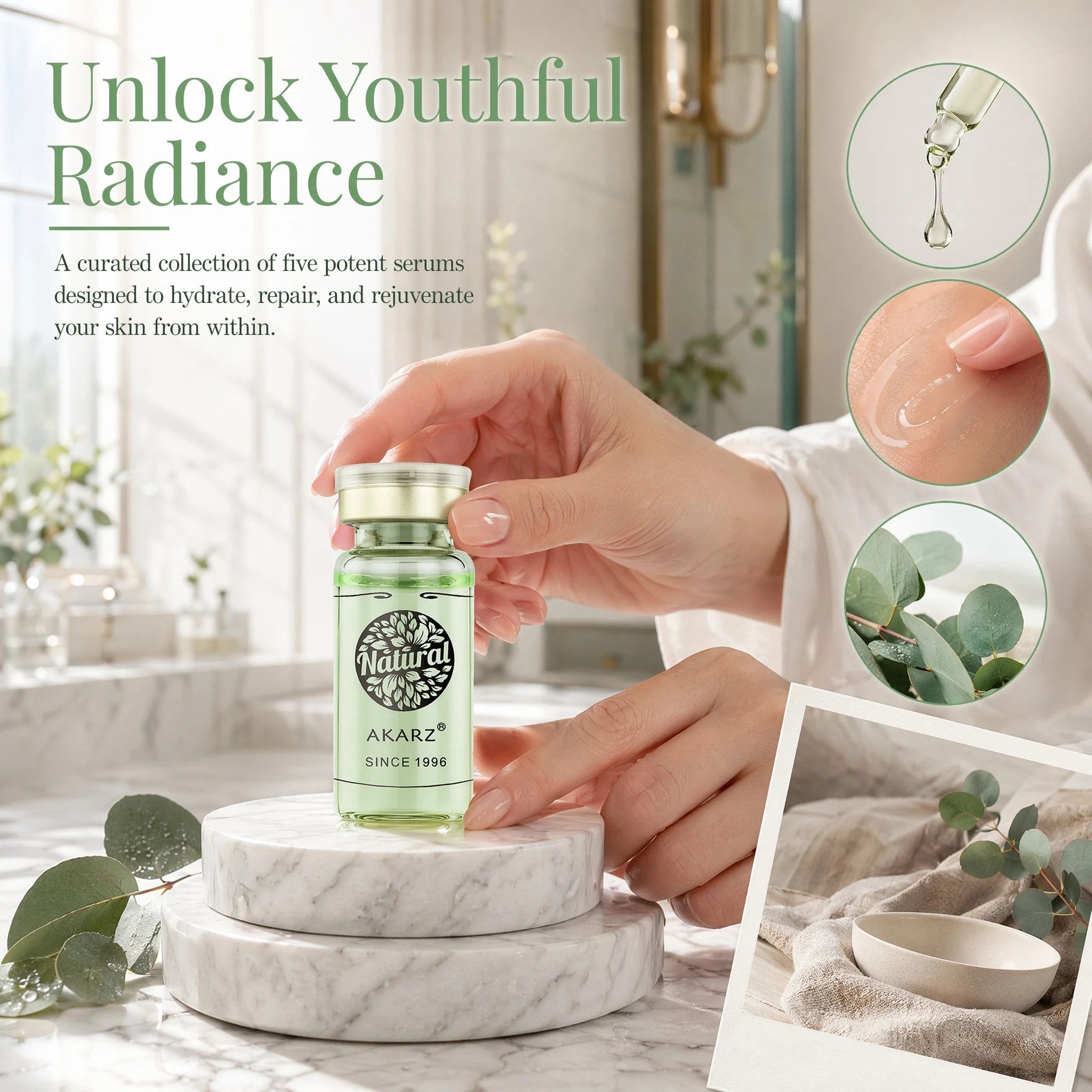 Anti-aging Sets Super AKARZ  Hyaluronic acid+Collagen+placenta+vitamin c serum+arbutin serum face 10ml*5