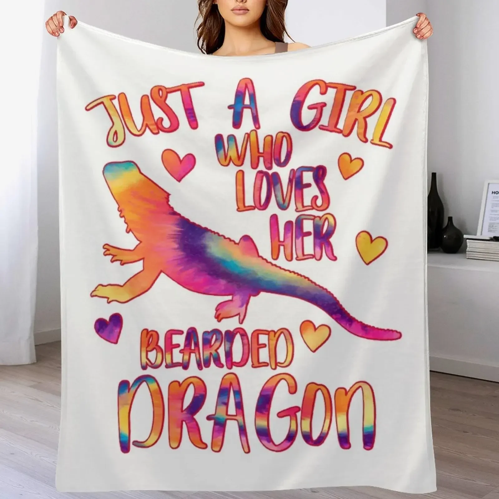 New Just a Girl who loves her Bearded Dragon Throw Blanket heavy to sleep sofa bed Travel Personalized Gift Blankets