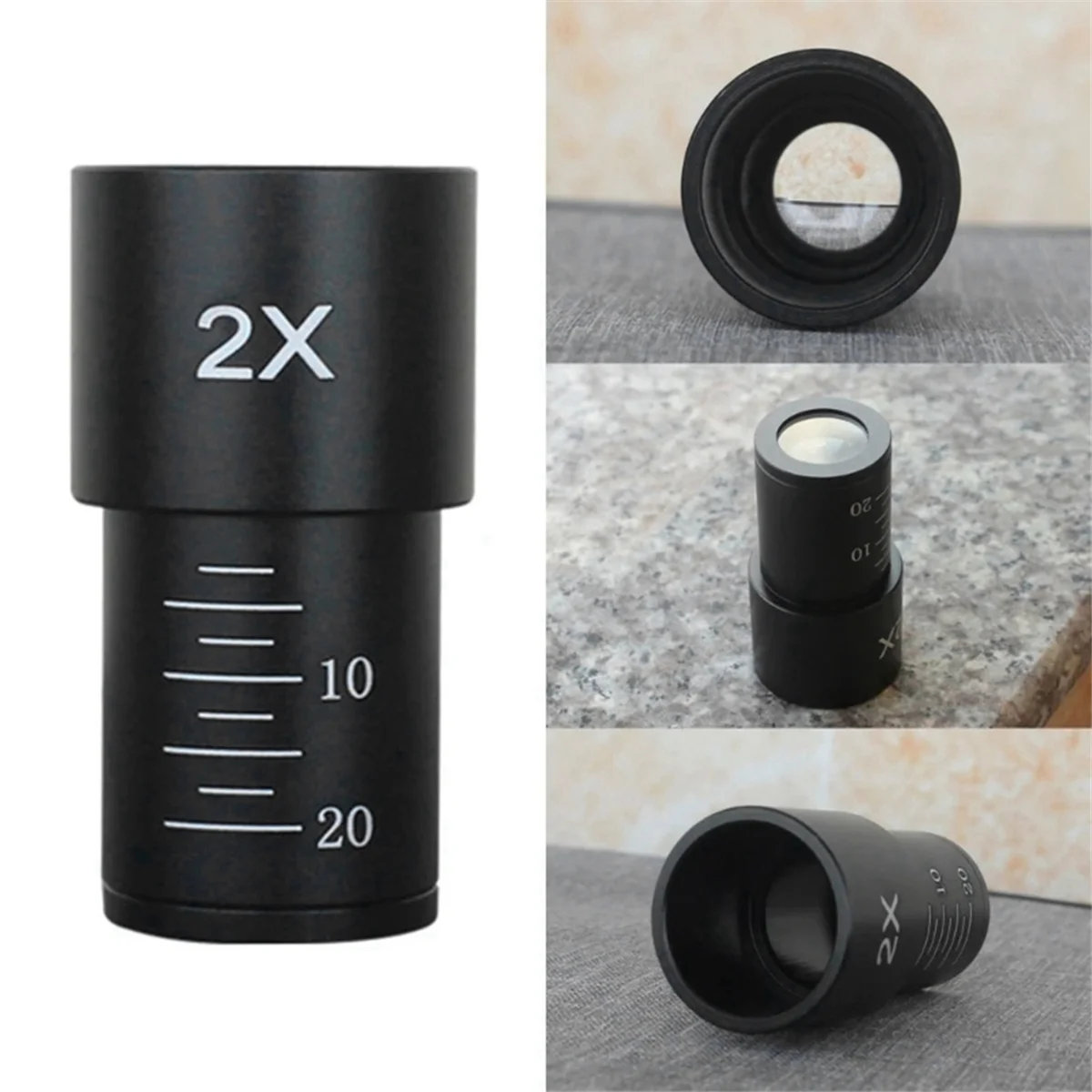 

ABFKW Biological Microscope Eyepiece 2X Barlow Lens for 23.2mm Mount Port Biological Microscope