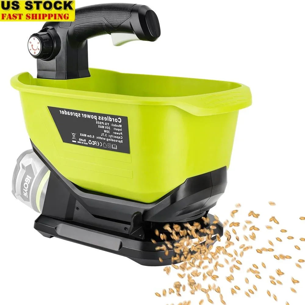 Cordless Lawn Spreader Handheld Fertilizer Spreader Ryobi 18V Compatible Portable Grass Seed Salt Agitator Pre-Calibrated