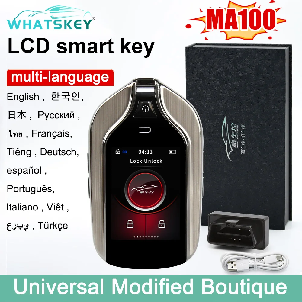 MA100 Universal Modified Remote Smart LCD Key Screen Display For BMW ForAudi For Hyundai For Kia Keyless Entry Auto Lock