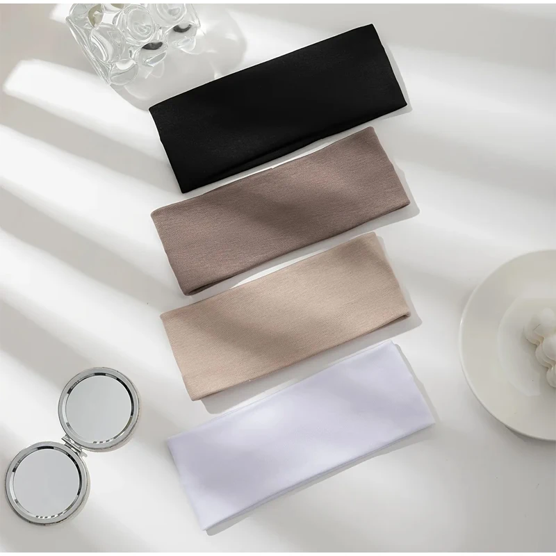 4/5/7pcs Simple Solid Color Elastic Hair Tie Set Cute Face Washing Makeup Headband Retro Yoga Headband Versatile Hair Accessory