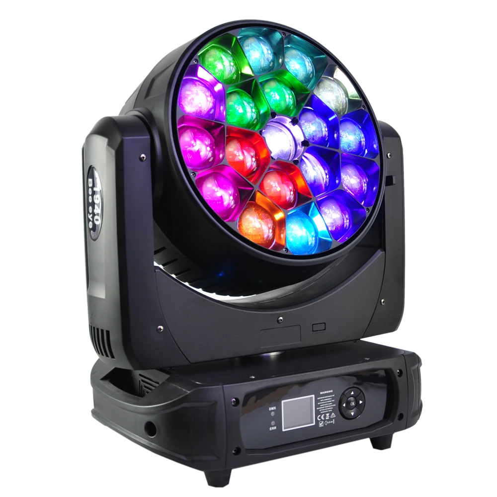 TIPTOP 19X40W B Eyes Led Moving Head Zoom Light STD HSI Mode Shape Selection Background Dimmer Pixel Control