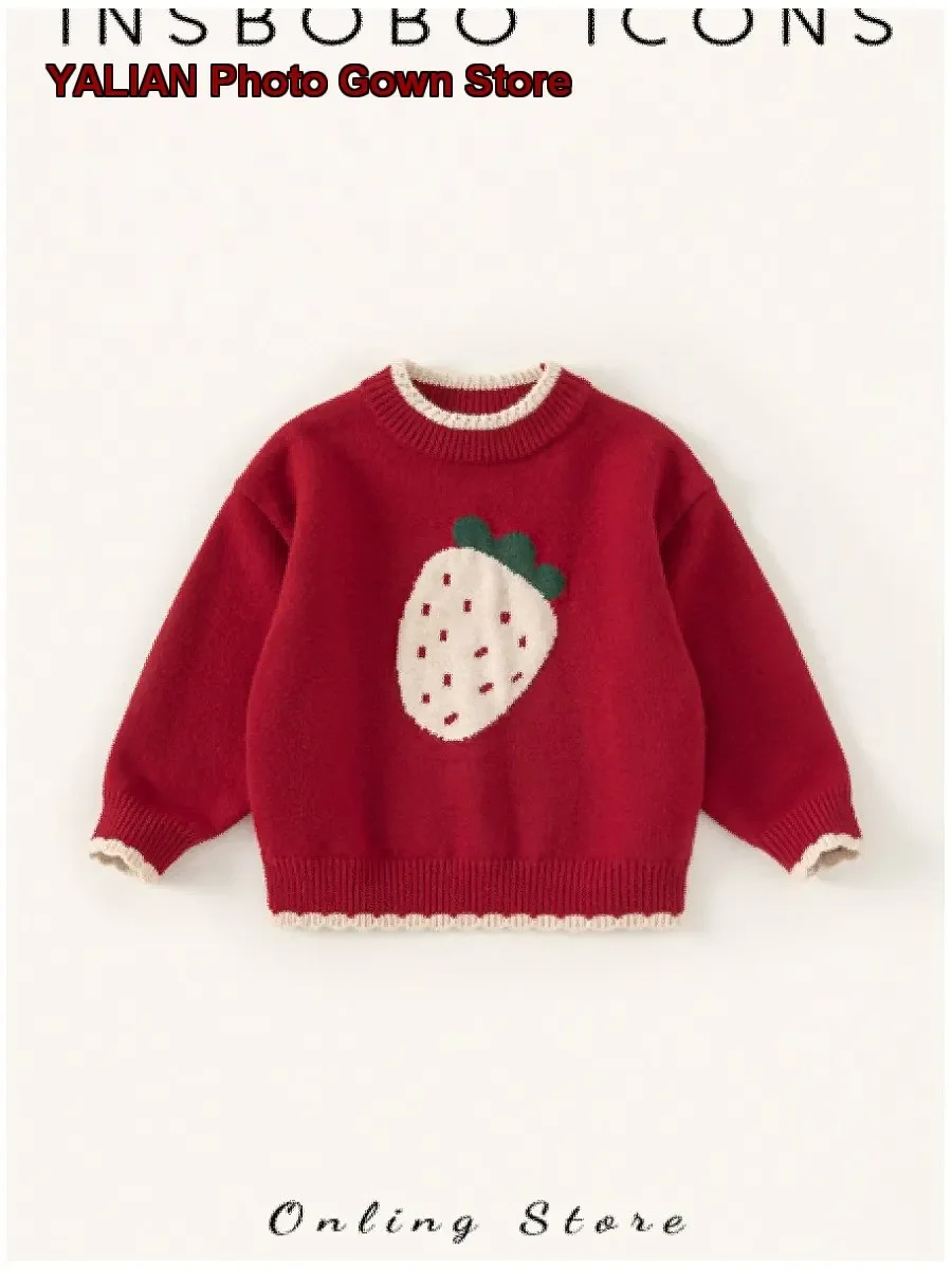 Girls Autumn Knit Top Infant Kids Round Neck Stylish Base Layer Top