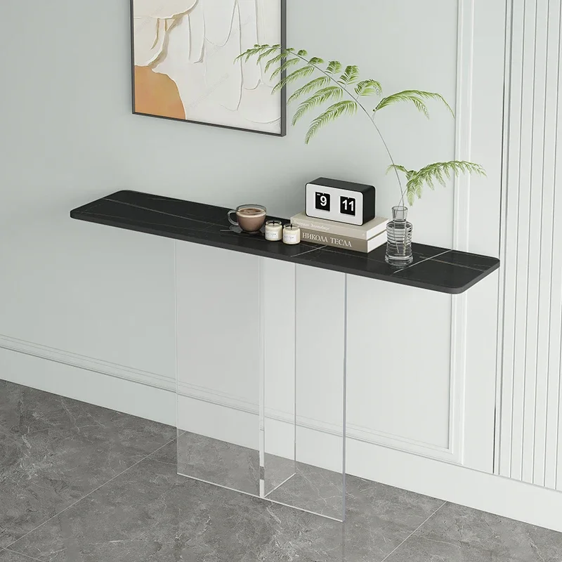 Entry entrance cabinet acrylic entrance table rock slab new Chinese style front door against the wall simple modern living room