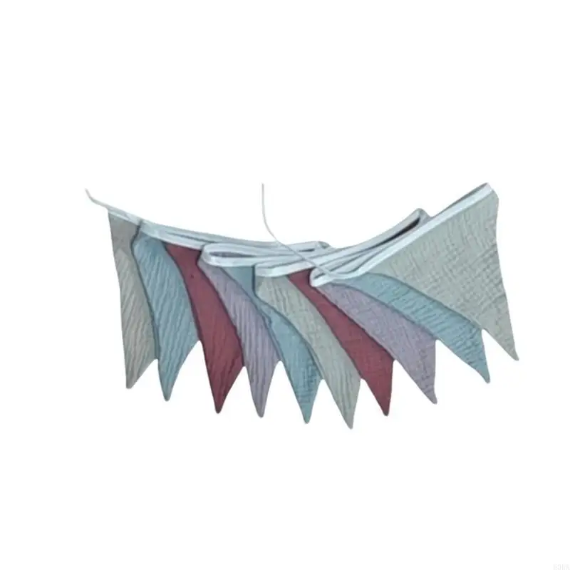 Triangular Flag Banners Bunting Pennant Cotton Fabric Hanging Garlands for Kids Birthday and Nursery Room Decoration 