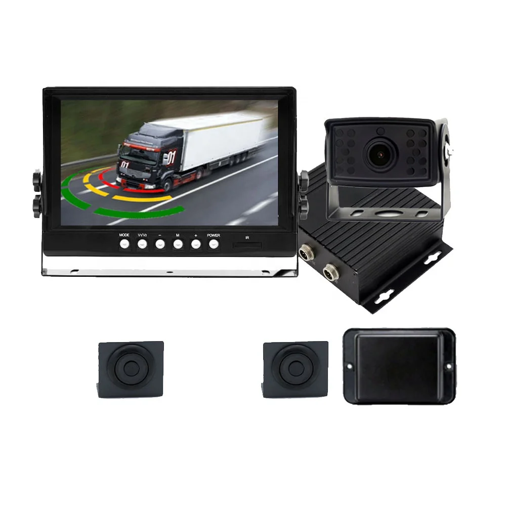 30M Detection Range Millimeter Wave Microwave Parking radar Kit, Anti-collision radar System with 9inch Display, Rear Camera