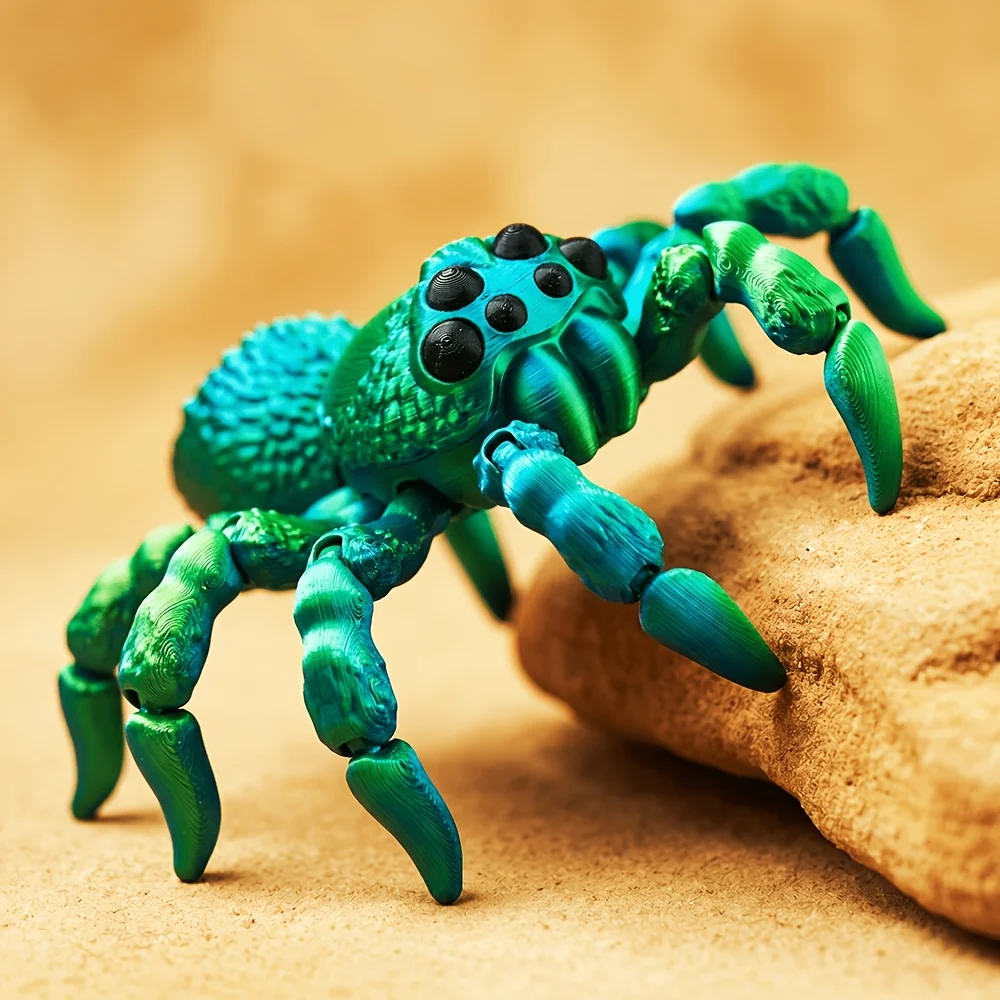 3D Printed Spider Collectible Figure Full Articulated Glitter Gradient Random Color Perfect Gift for Birthday Christmas