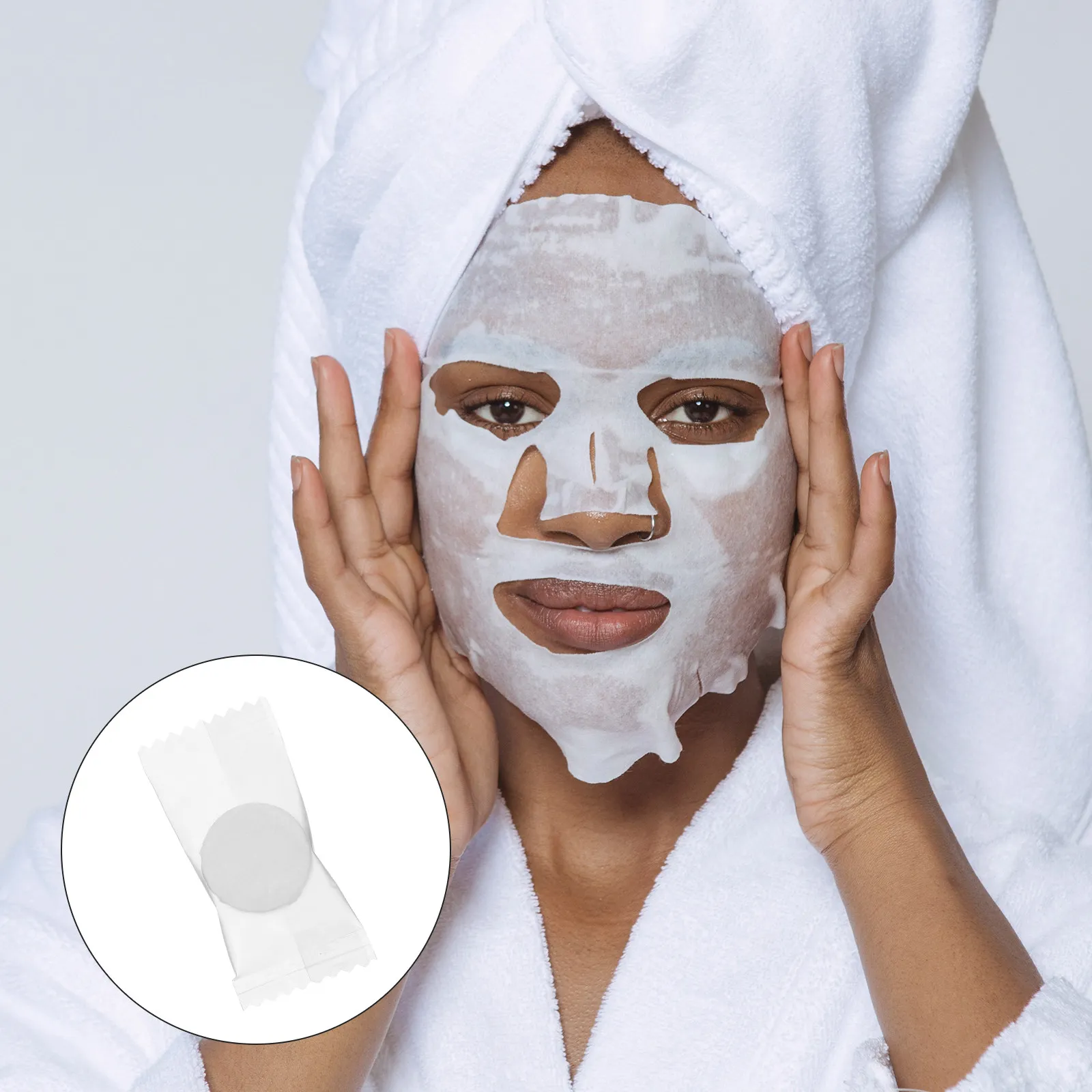 100Pcs Compressed Facial Mask Sheet Lightweight Breathable DIY Face Mask Paper High Absorption Cleanser Women Skin Care Tool