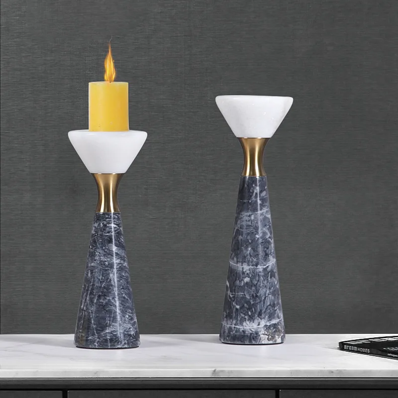 

Marble Candle Holder Candelabrum Geometric Candlesticks Natural Wedding Centerpieces Home Decoration Accessories
