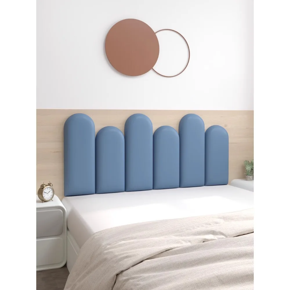 Round Top Headboard Soft Bag Backrest Tatami Wall Enclosure Leather Surface Hotel Baffle Bed Anti-collision Pad Bed Headboard