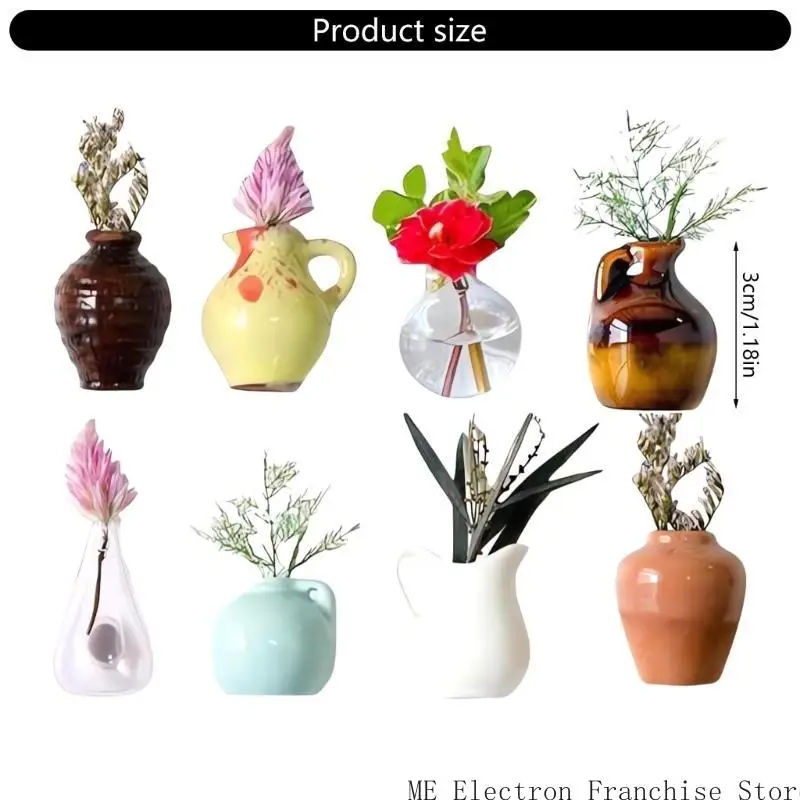 T5ea 8pcs mini vasi magneti gemme vasi magneti in ceramica magnetica per frigo e ufficio