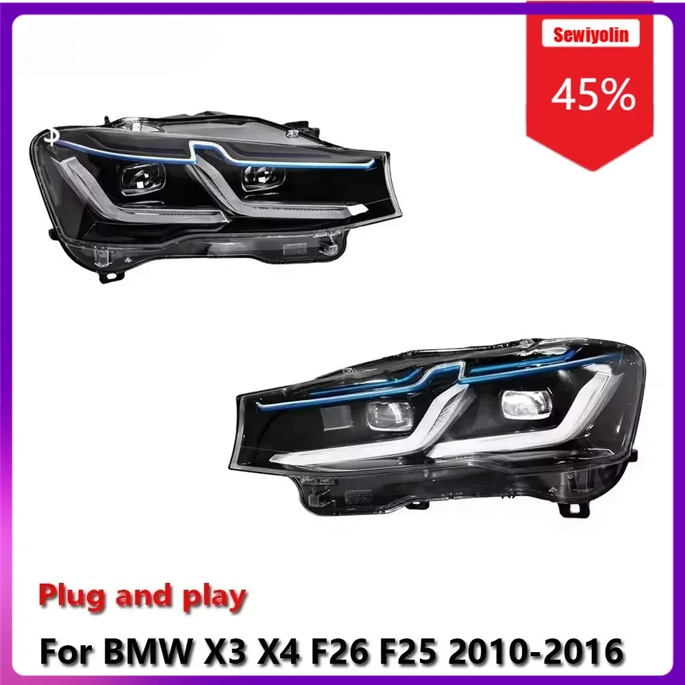 

Sewiyolin Car LED Lamp Headlight Light Assemblies For BMW X3 X4 F26 F25 2010-2016 Auto Fog DRL Brake Turn Signal Lamp