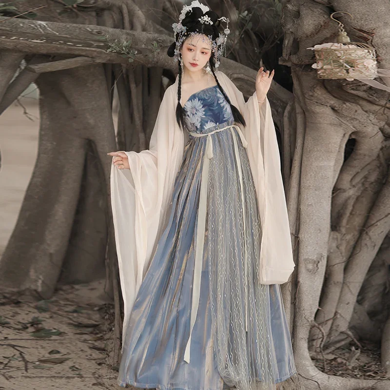 Neue Hanfu chinesischen Stil Super Fairy Tang-Made Hezi Rock Han Element Stickerei täglich authentischen Frühling und Sommer neuen Anzug