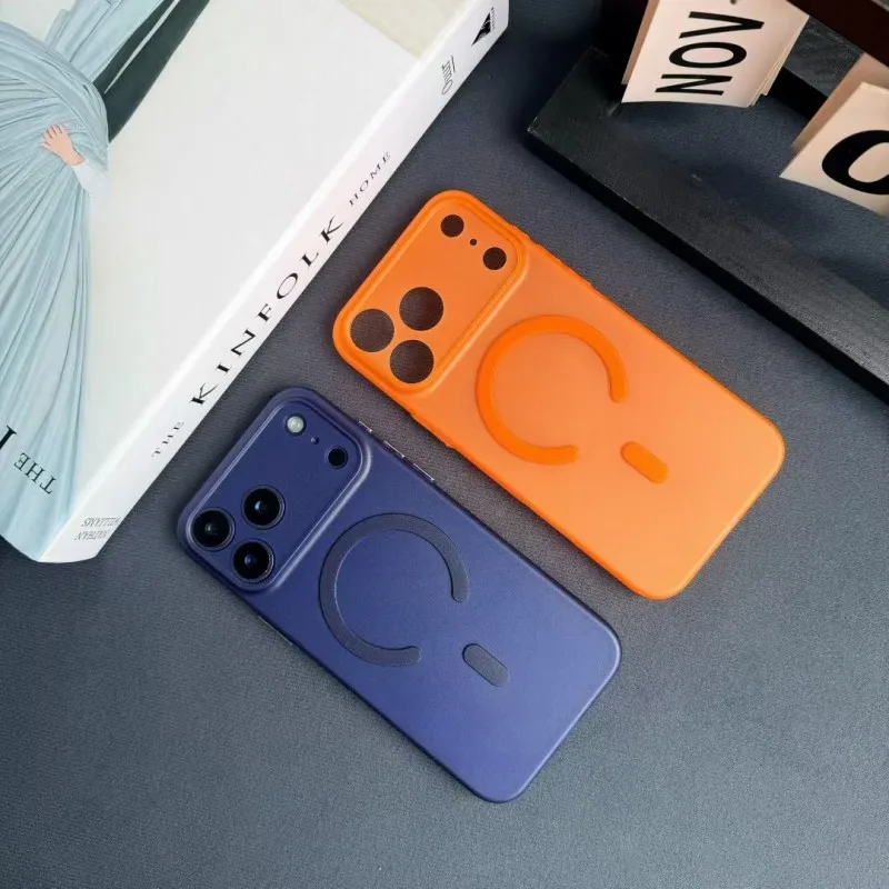 Ultradünne magnetische Hülle für iPhone 17 Pro Max 11, 14, 12, 13, 15, 16, stoßfeste, luxuriöse, rutschfeste, mattierte, transparente, weiche Handyhülle