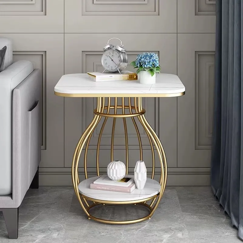Slate side corner table, modern light luxury living room, sofa side cabinet, creative Internet celebrity small coffee table