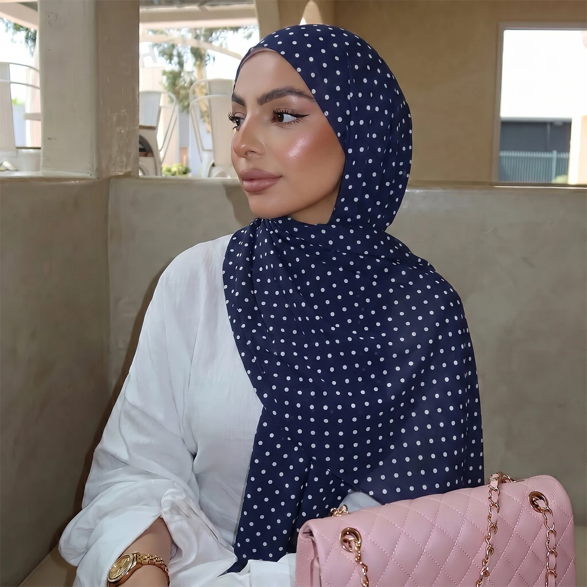 Neuer Damen-Hijab-Schal mit Aquarellmuster, Vintage-Luxus-Strandtuch, 180 cm langes Kopftuch, Bohemien-Muslim-Accessoires – Detail 15