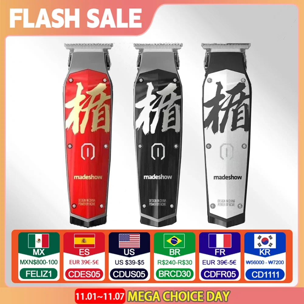 

Madeshow (M10M11) D7 Профессиональная машинка для стрижки волос 7200 об/мин Парикмахерский электрический триммер для мужских стрижек Pompadour и гравировки