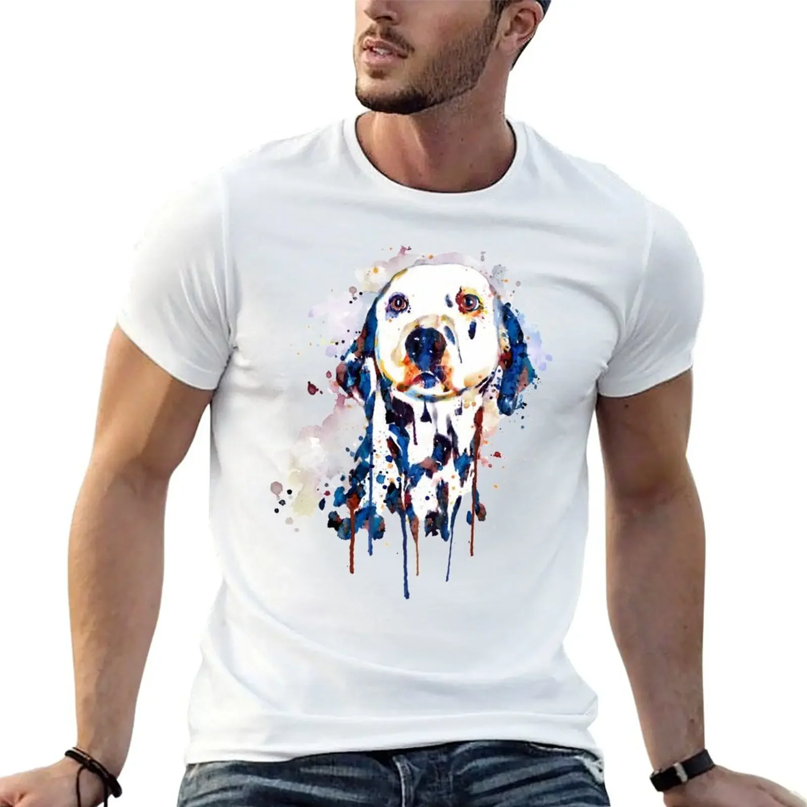 Dalmatian Head T-Shirt anime t shirts luxury clothing labubu cheap stuff mens white t shirts