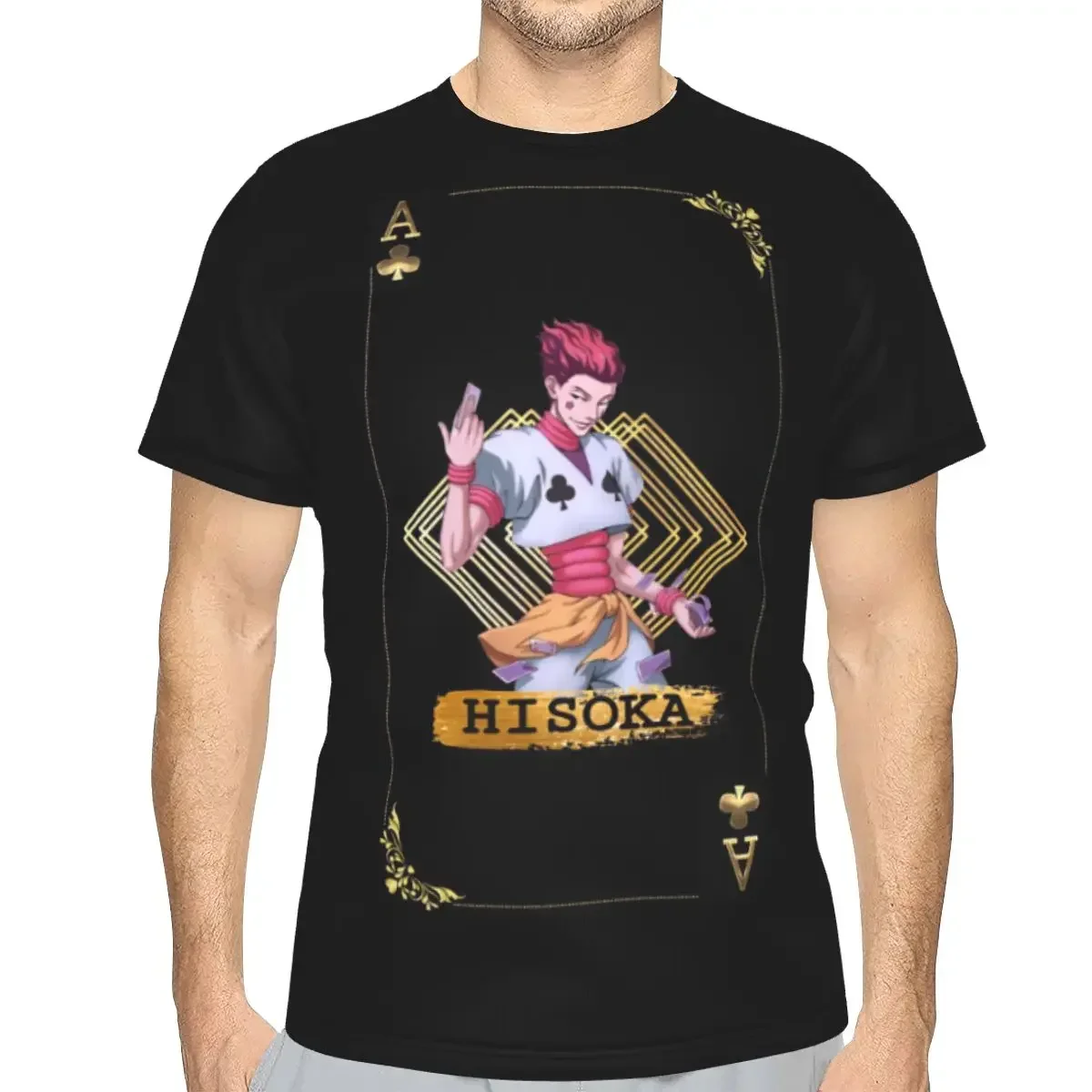 polyester Hisoka Anime Hunter X Hunter Phantom Troupe Chrollo  T-Shirt Men's Fashion T Shirt Men Round Neck Summer Shirts Tops