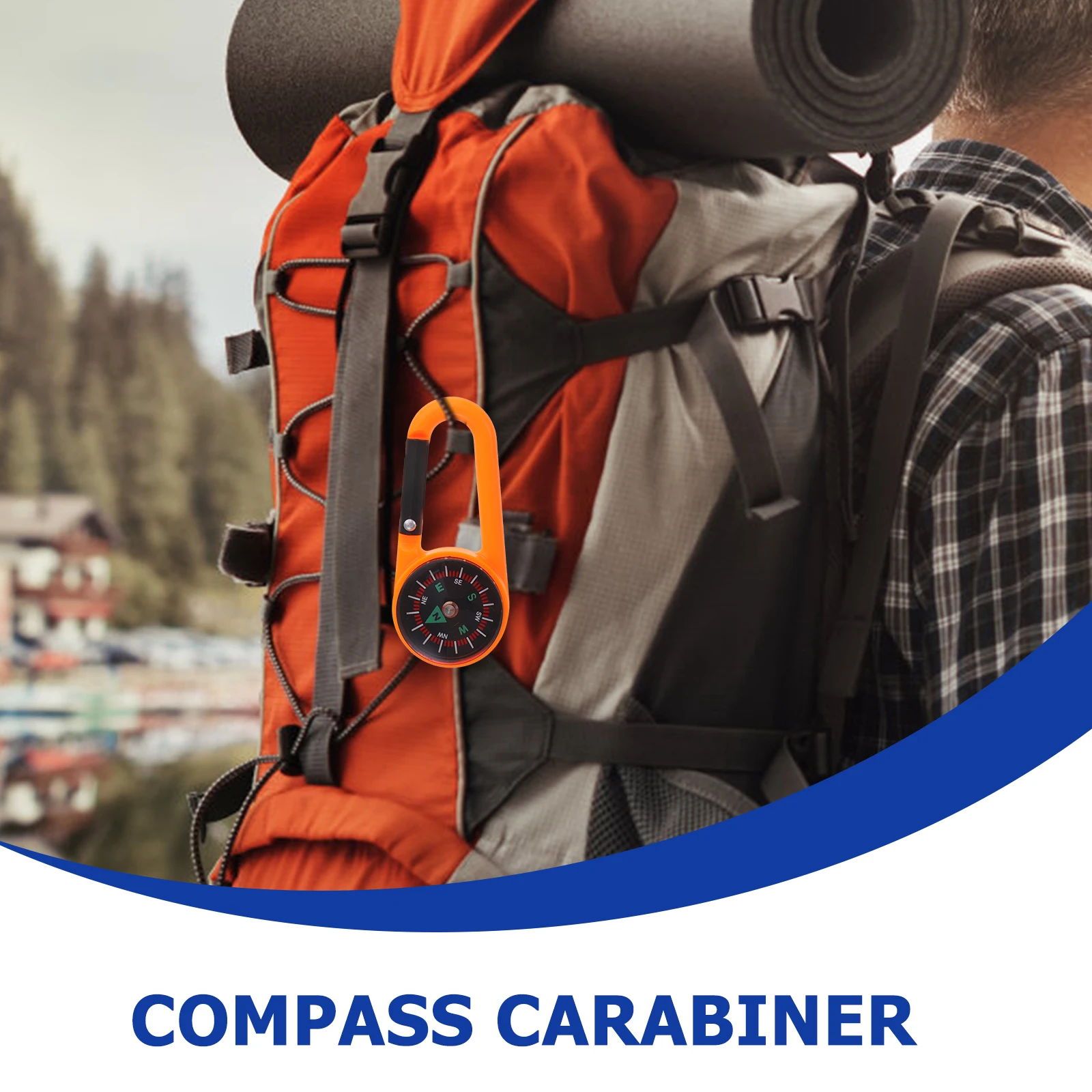 

12Pcs Hiking Compass Carabiner Clip Portable Small Pocket Keychain for Camping Outdoor Survival Survival Compass