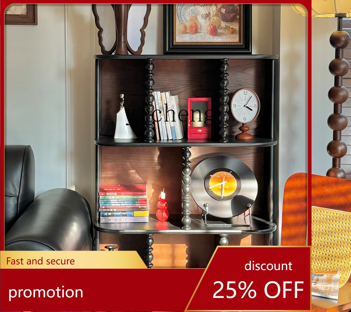 

CZ Furniture Bookcase Solid Wood Bookshelf Floor-standing Low Combination Side Cabinet