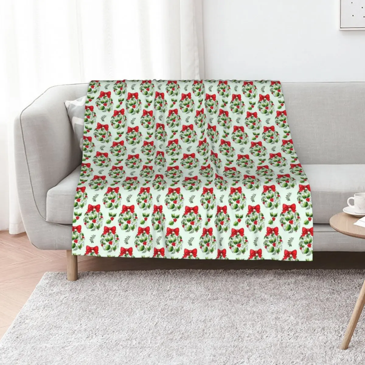 Christmas Holly Beery Throw Blanket Plaid heavy to sleep Thins Custom christmas gifts manga Blankets