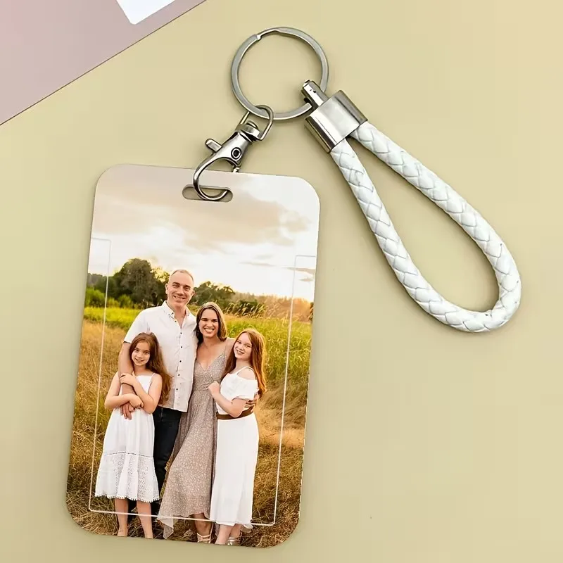 For Office Staff Teacher Business Card Cover Batch Customized ID Card Holder With Lanyard Custom Name Text Protector Case Gift