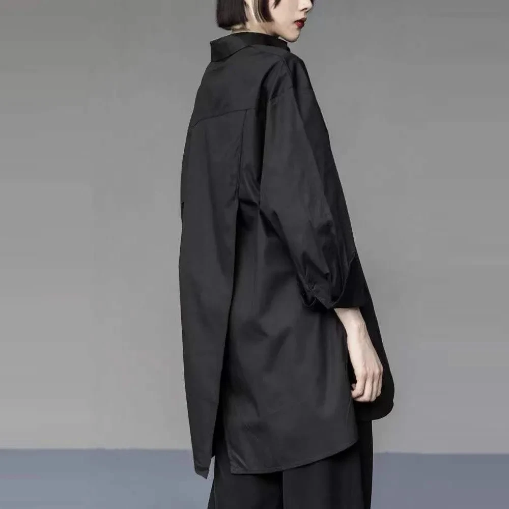 

Design Sensation Необычные женские модные корейские брюки средней длины, свободный крой, длинные свеки на пуговицах, чистый цвет, для поездок на работу...