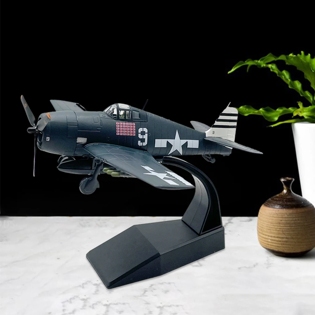 Simulation 1:72 F6F Fighter Model with Stand Souvenir Collections Office Decor Adults Gifts