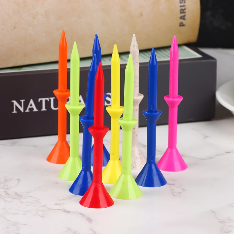 

10 шт., 83 мм, футболка с мячом для ногтей, чашка для вина с поддержкой, пластиковая футболка для гольфа, уменьшающая трение, боковая вращающаяся футболка для тренировок по гольфу