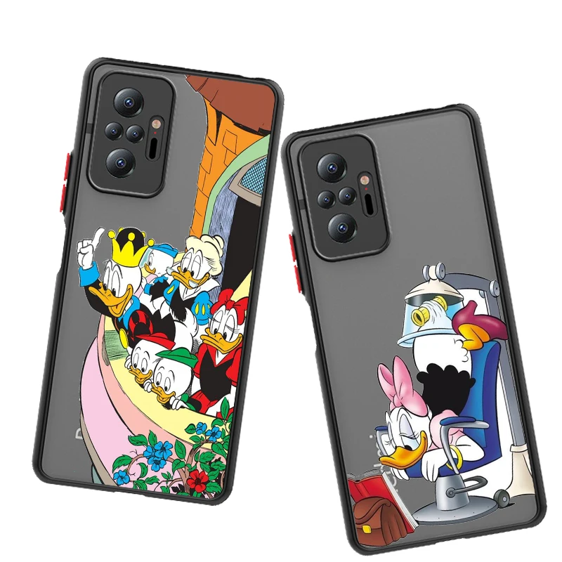 Disney Daisy Donald Duck For Redmi Note 12 12S 12T 11 11T 11E 10 10S 9 9T 8 7 Pro Plus 5G Frosted Translucent Cover Capa Fundas