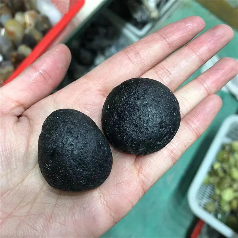 Natural Black Tektite Meteorite Specimen Raw Stone Mineral Crystal Healing Energy Rock Cosmic Gemstone Lucky Amulet