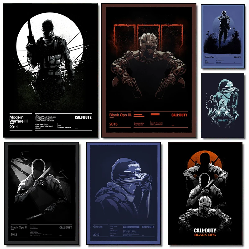 Call of Duty Operators Classic Game Posters and Prints Canvas Printing Retro Wall Art Picture for Living Room Home Decoration