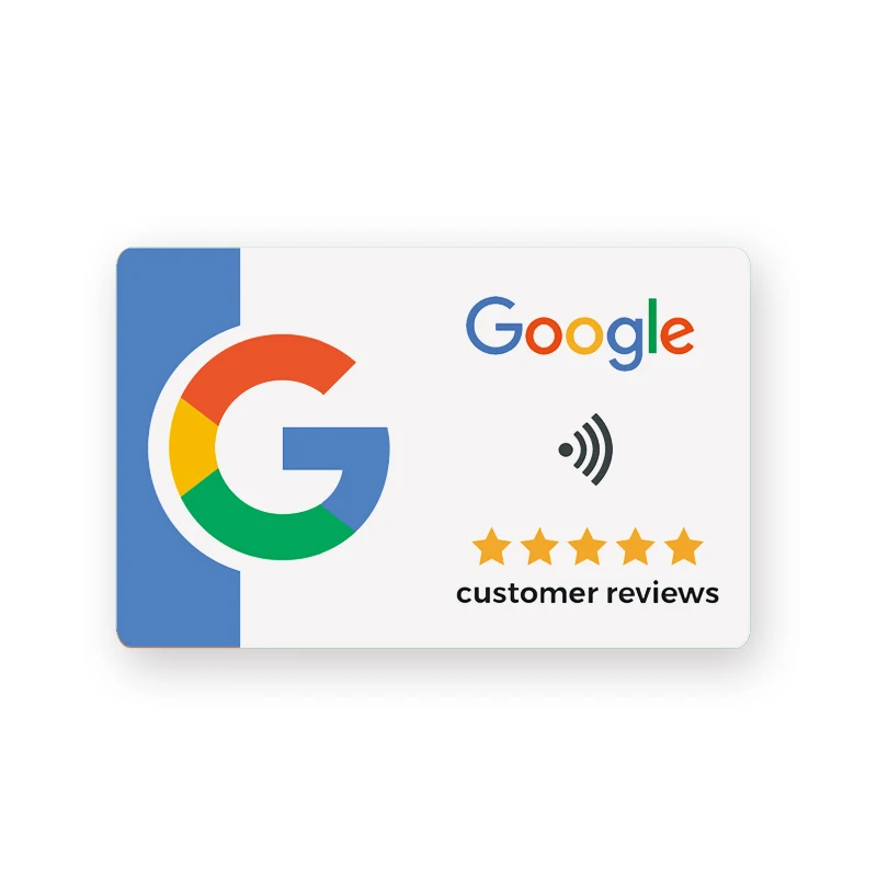 Tap to Review us NFC Card Simple with Google reviews Waterproof Durable