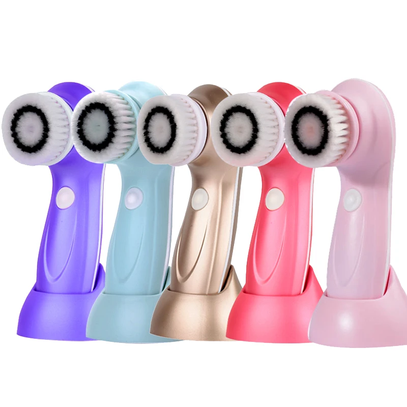Factory Wholesale Mini Electric Sonic Cleansing Brush 3 in 1 USB Charging Waterproof Stainless Steel Cleaning