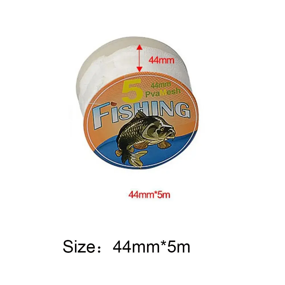 5M PVA Durchmesser 25/37/44mm Wasser auflösen Mesh Angeln Wasser löslich mesh Karpfen Grob Angeln locken tasche Angeln Zubehör