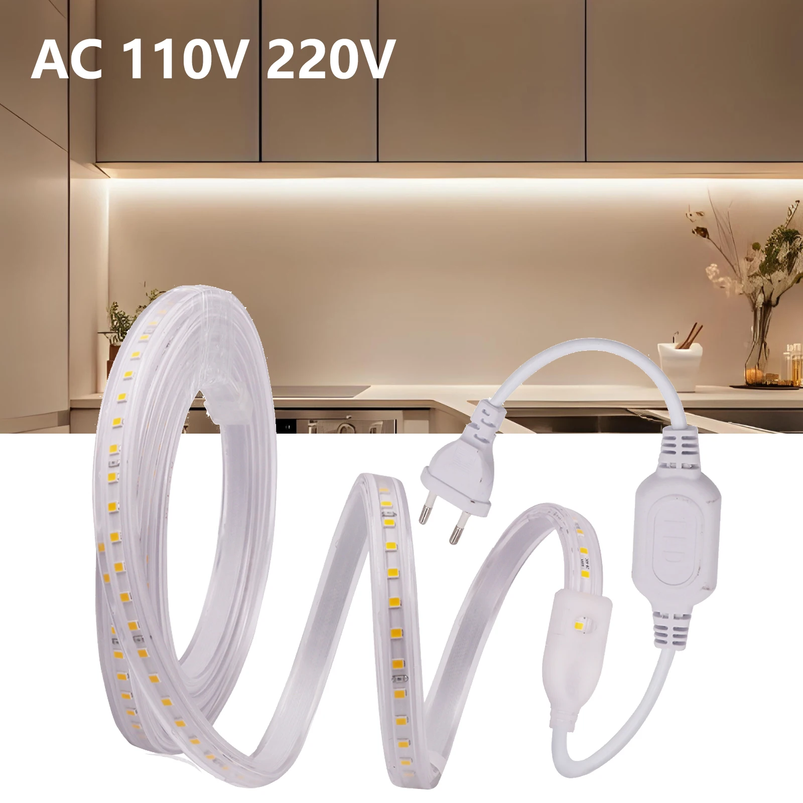 

LED Under Cabinet Light 220V EU /110V US Plug Super Bright 120 LEDs/M Waterproof for Kitchen Closet Wardrobe Cupboard Backlight
