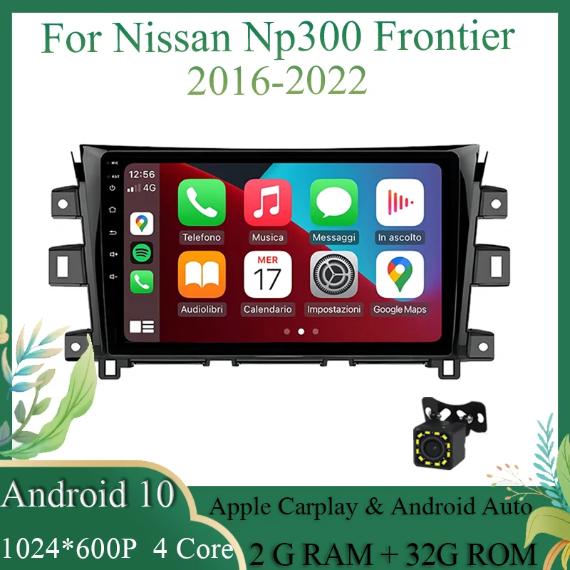 

Wired Carplay Android 10 Car Radio Head Unit 32G GPS android auto For Nissan NP300 Frontier 2016 - 2022 1024*600P IPS Screen