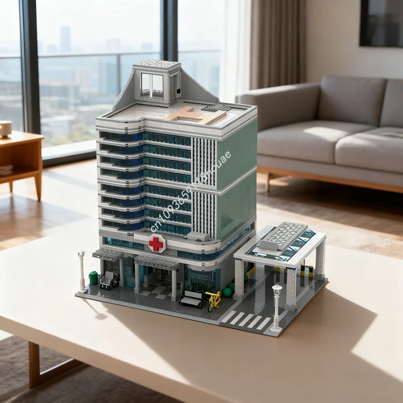 3877 قطعة MOC وحدات مستشفى أيقونات نموذج اللبنات العمارة تجميع هدايا عيد الميلاد لعبة إبداعية فكرة الطوب الاطفال