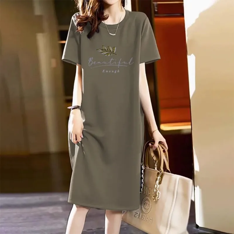 Olive T-shirt dress