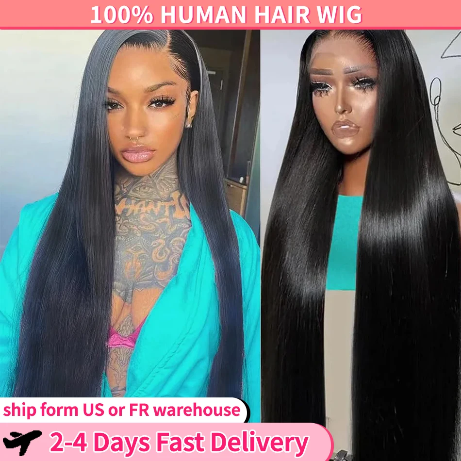 100% Straight Human Hair WIgs 13x4 HD Lace Front Wigs Brazilian 4X4 Lace Closure Wig For Women 13x6 Lace Frontal Wig MYLOCKME