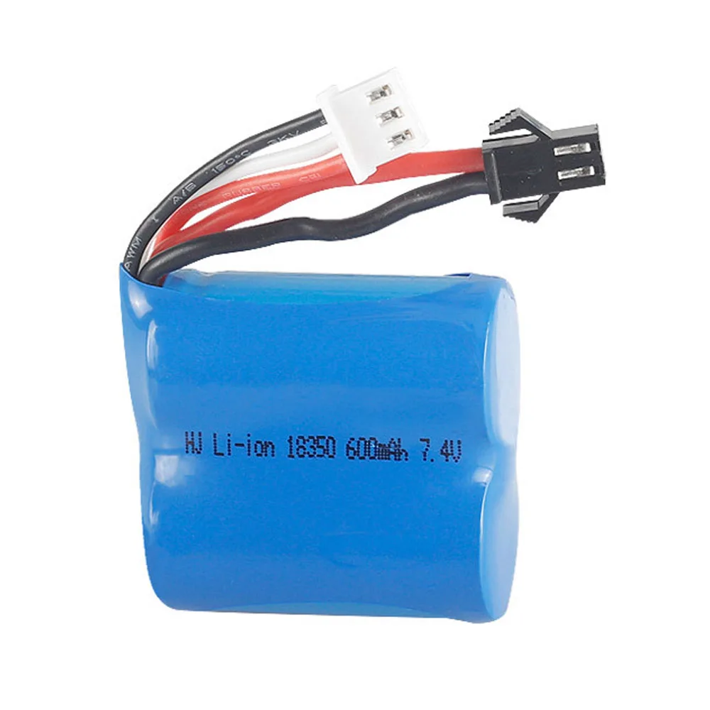 18350 akumulator litowo-jonowy i ładowarka USB do H100 H102 S1 S2 S3 S4 S5 szybki RC łódź wyścigowa bateria 7.4V 600mah SM2P wtyczka baterii