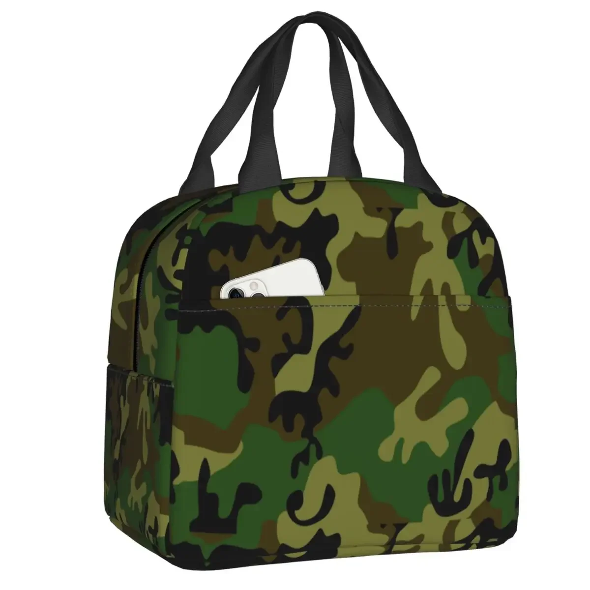 Custom Tiger Stripes Camo Resuable Lunch Box Women Waterproof Camouflage Thermal Cooler Food Insulated Lunch Bag Office Work