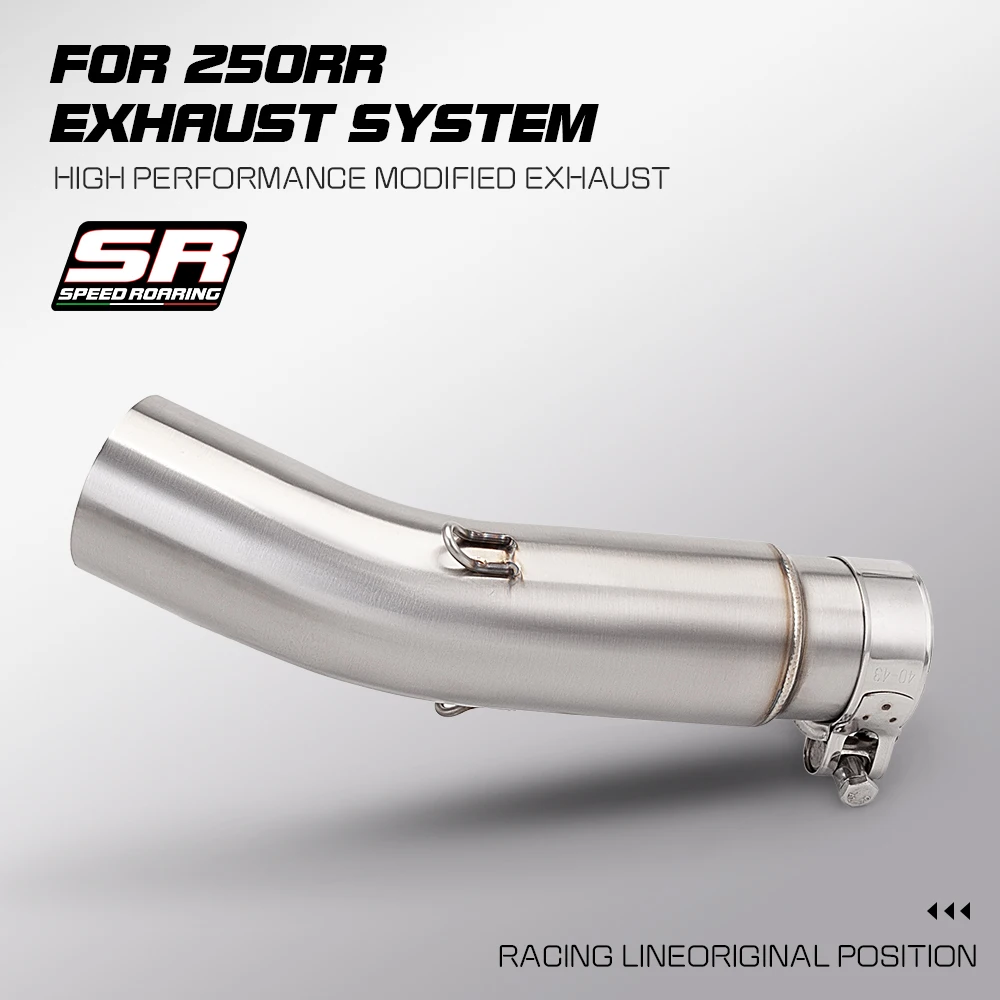 Motorcycle Mid Link Pipe Slip On Exhaust for KOVE 250RR, 51MM Connector Pipe Fit Motorcycle Exhaust System
